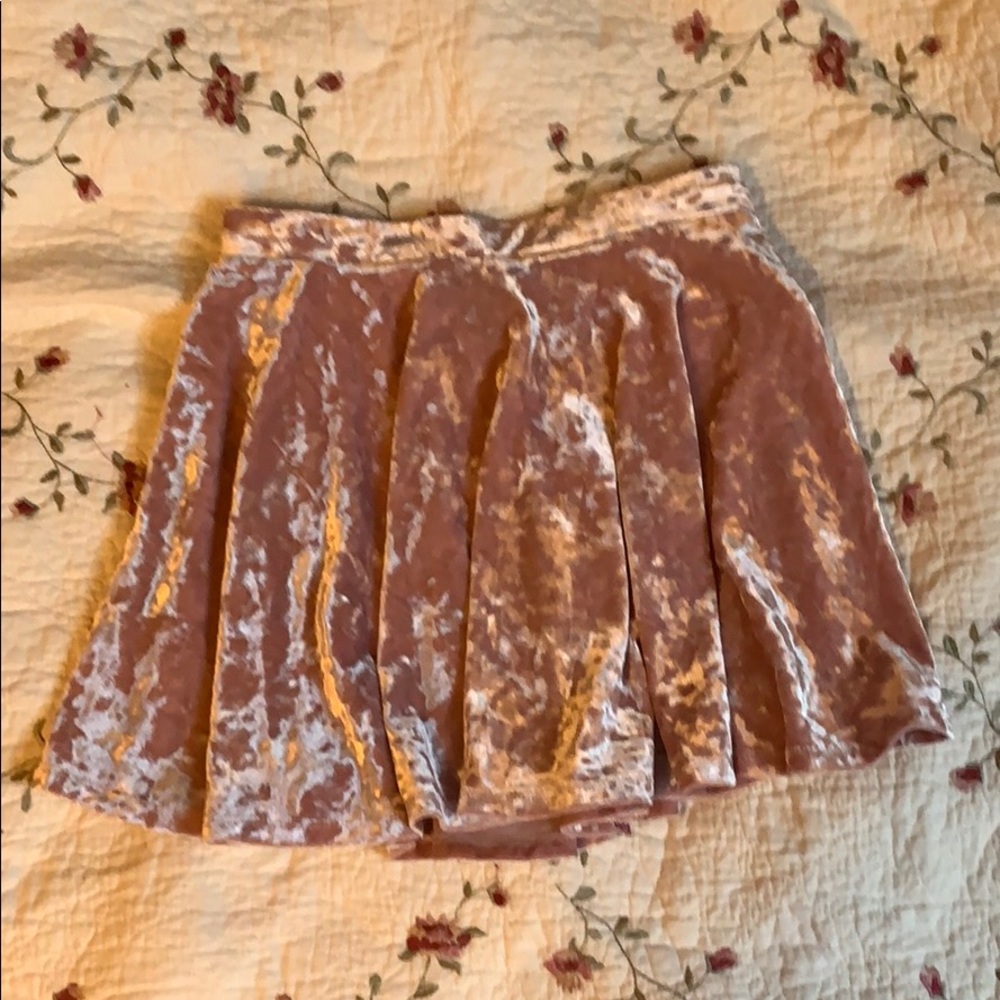 pink velvet skirt